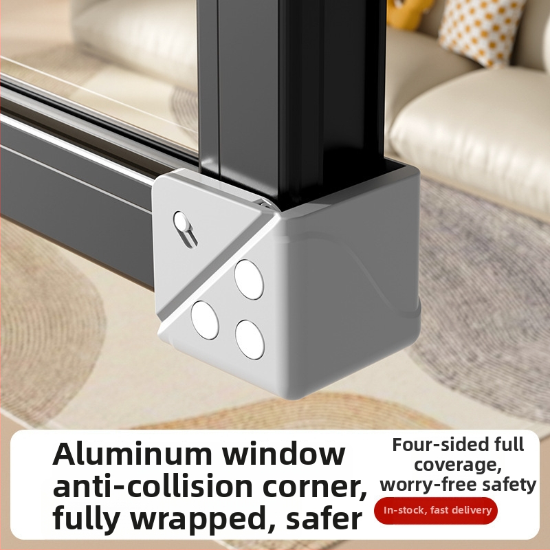 Hlinírový ochranný roh okna s plným krytím, proti kolízii, pre vnútorné otváranie okien, súprava ochrany dverí a okien, so dvomi magnetmi