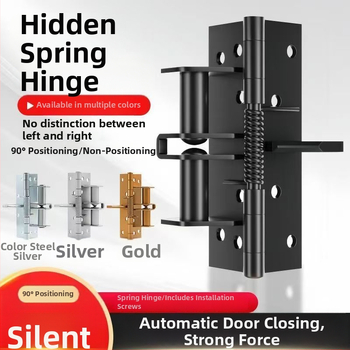 Pružinový pánt na drevené dvere s integrovaným tlmičom, skrytý dizajn, 90° nastavenie, mangánová oceľ.