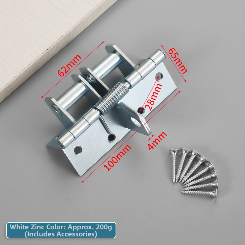 Pružinový pánt na drevené dvere s integrovaným tlmičom, skrytý dizajn, 90° nastavenie, mangánová oceľ.