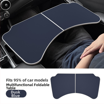 Sklopný malý stolík do auta z ABS plastu + koža; viacúčelový stolík na stolovanie, zábavu, prácu a notebook; tlač loga k dispozícii.