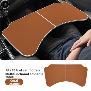 Sklopný malý stolík do auta z ABS plastu + koža; viacúčelový stolík na stolovanie, zábavu, prácu a notebook; tlač loga k dispozícii.