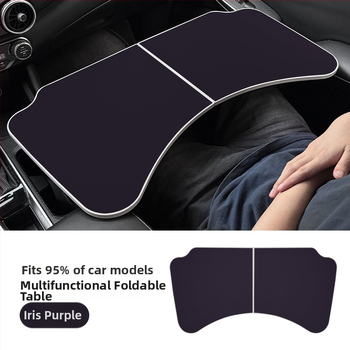 Sklopný malý stolík do auta z ABS plastu + koža; viacúčelový stolík na stolovanie, zábavu, prácu a notebook; tlač loga k dispozícii.
