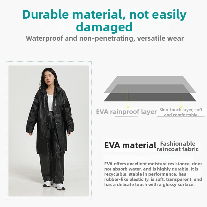 Pončo na turistiku so štiepeným strihom, EVA látka 0,14 mm, hrubý vrstvený materiál, PVC lepiaca vrstva, pre dospelú osobu, možnosť potlače loga