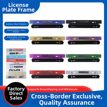 Držiak na poznávaciu značku s slotom na kartu, vzor z karbónového vlákna, nastaviteľný uhol otáčania, z plastu, univerzálne osadenie