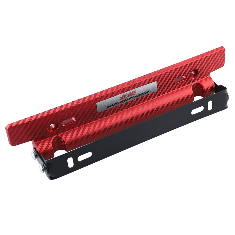 Držiak na poznávaciu značku s slotom na kartu, vzor z karbónového vlákna, nastaviteľný uhol otáčania, z plastu, univerzálne osadenie