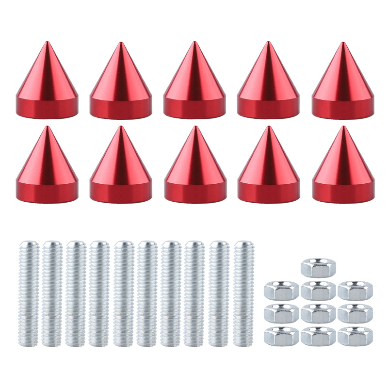 Šróky do rámu poznávacej značky, zliatina hliníka, špičatá hlava, sada 10 ks