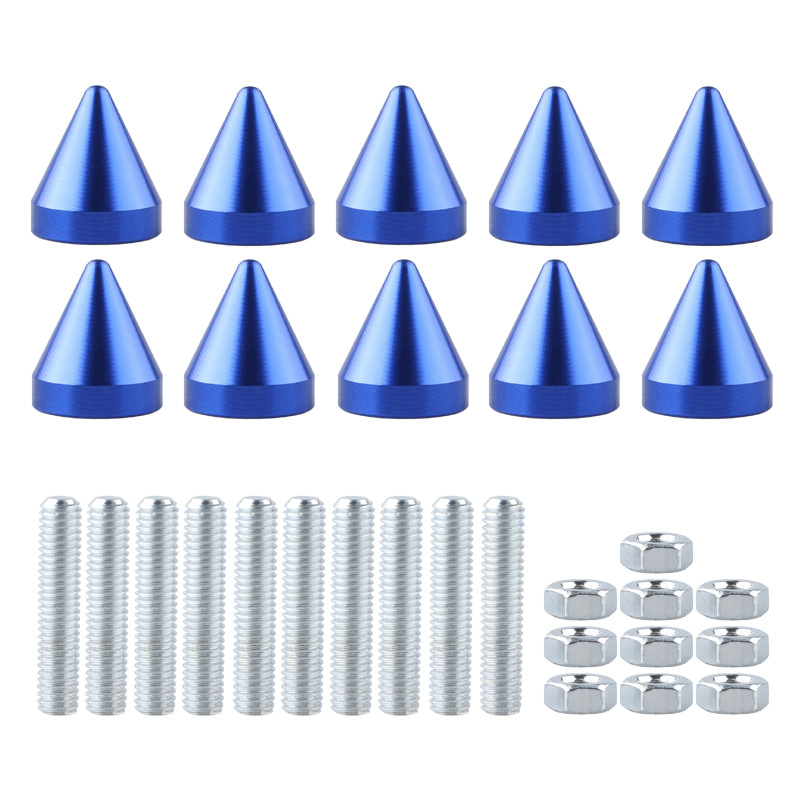 Šróky do rámu poznávacej značky, zliatina hliníka, špičatá hlava, sada 10 ks