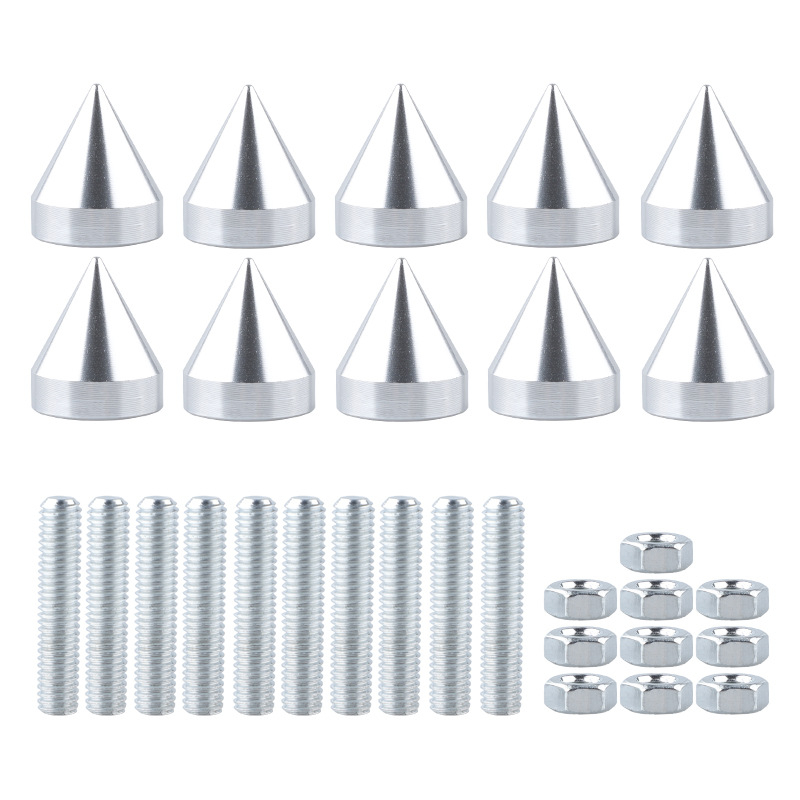 Šróky do rámu poznávacej značky, zliatina hliníka, špičatá hlava, sada 10 ks