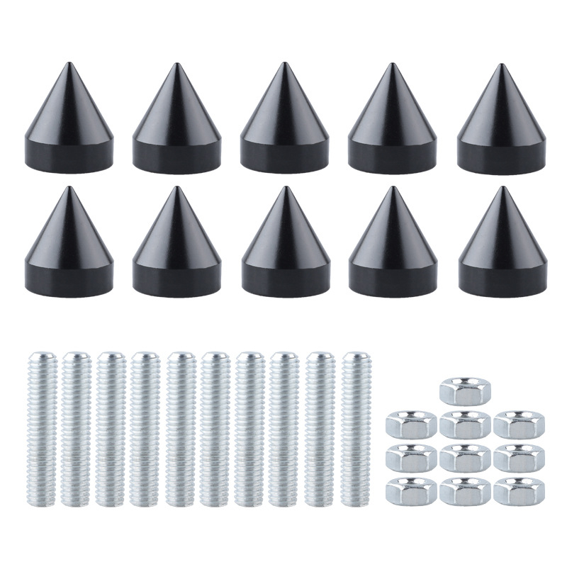 Šróky do rámu poznávacej značky, zliatina hliníka, špičatá hlava, sada 10 ks