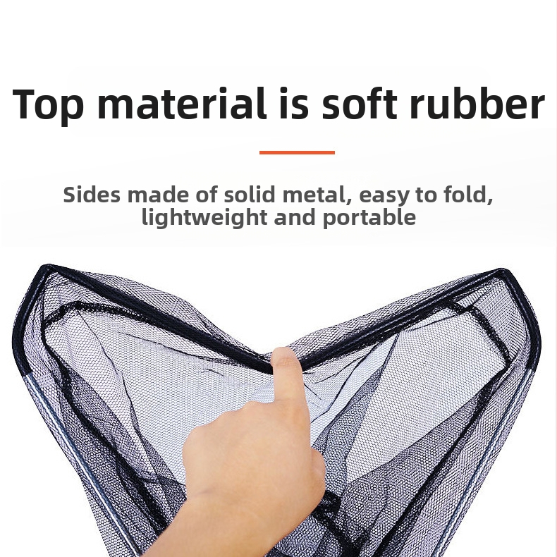 Nailona trīsstūrveida saliekamā makšķerēšanas sieta, teleskopisks, pārnēsājams