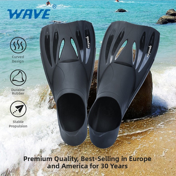 Wave profesionálne potápačské plutvy pre mužov - materiál TPR + PP, model F6882, pre voľné potápanie a potápanie so šnorchlom