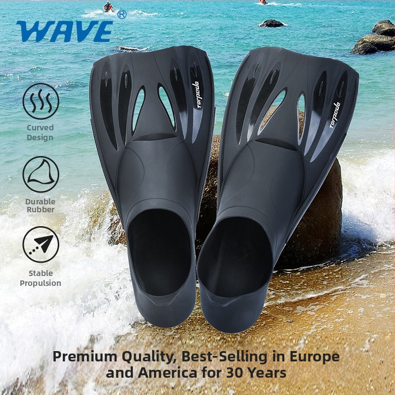 Wave profesionálne potápačské plutvy pre mužov - materiál TPR + PP, model F6882, pre voľné potápanie a potápanie so šnorchlom