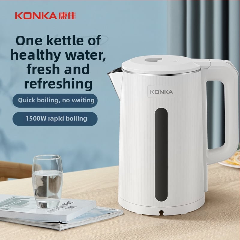 Elektrický rýchlovarný hrniec 1.8L, nerezová oceľ, spodné vykurovanie, 1500–2000W, automatické vypnutie