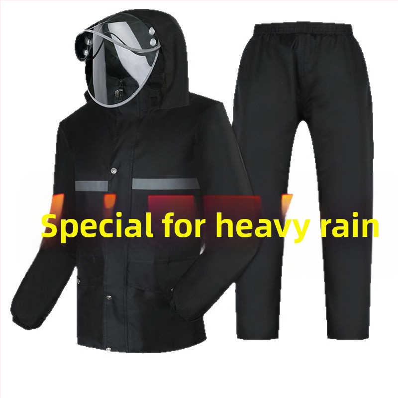 Split tipo lietaus mantas su kurjeriams — Oxford audinys, PVC klijų atsparus vandeniui sluoksnis, logotipo spausdinimo galimybė