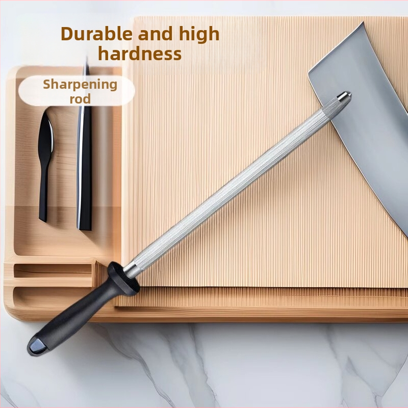 Tyč na ostrenie nožov – nerezová oceľ, ostrenie nástroj, moderný minimalizmus (uvedená v roku 2024)