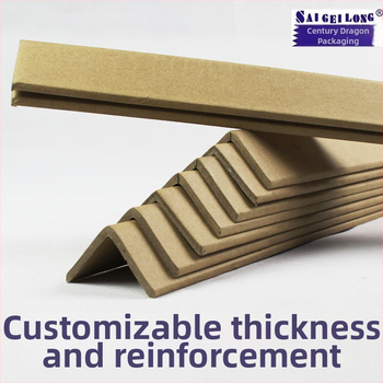 L-tvarovaný ochranný roh z papiera — kraftový papier, spracovanie papierovým strojom, potlačené logo, tvrdený