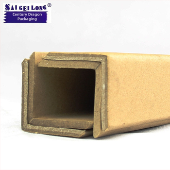 L-tvarovaný ochranný roh z papiera — kraftový papier, spracovanie papierovým strojom, potlačené logo, tvrdený