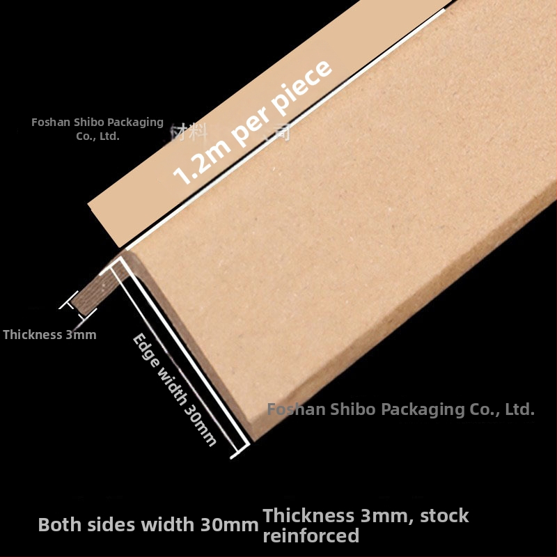 L-tvarovaný ochranný roh z papiera — kraftový papier, spracovanie papierovým strojom, potlačené logo, tvrdený