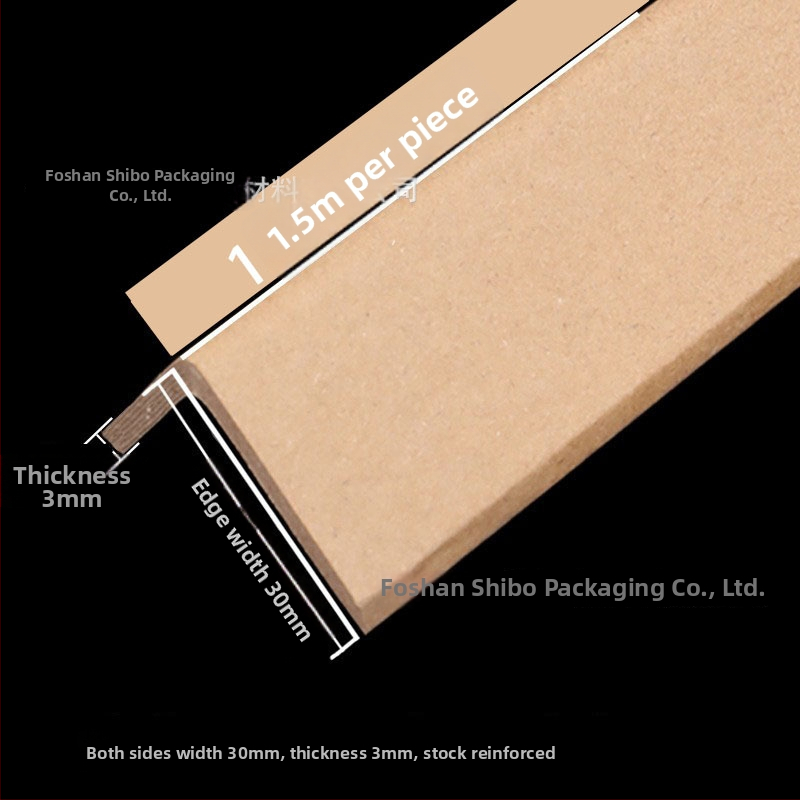 L-tvarovaný ochranný roh z papiera — kraftový papier, spracovanie papierovým strojom, potlačené logo, tvrdený