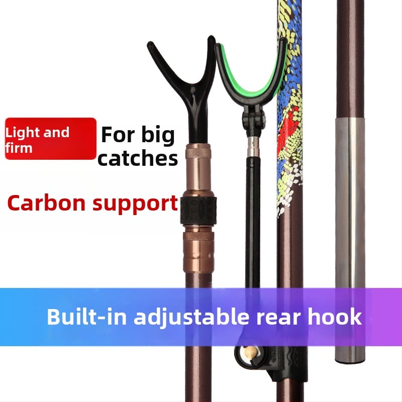 Karbonový držiak na rybársku palicu s teleskopickým stojanom – 2 segmenty, nastaviteľný, hmotnosť 80