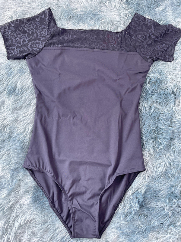 Dospelý baletný kostým – nylonová čipka, krátke rukávy, tréningový set s podšívkou z mliekového hodvábu, pre ženy