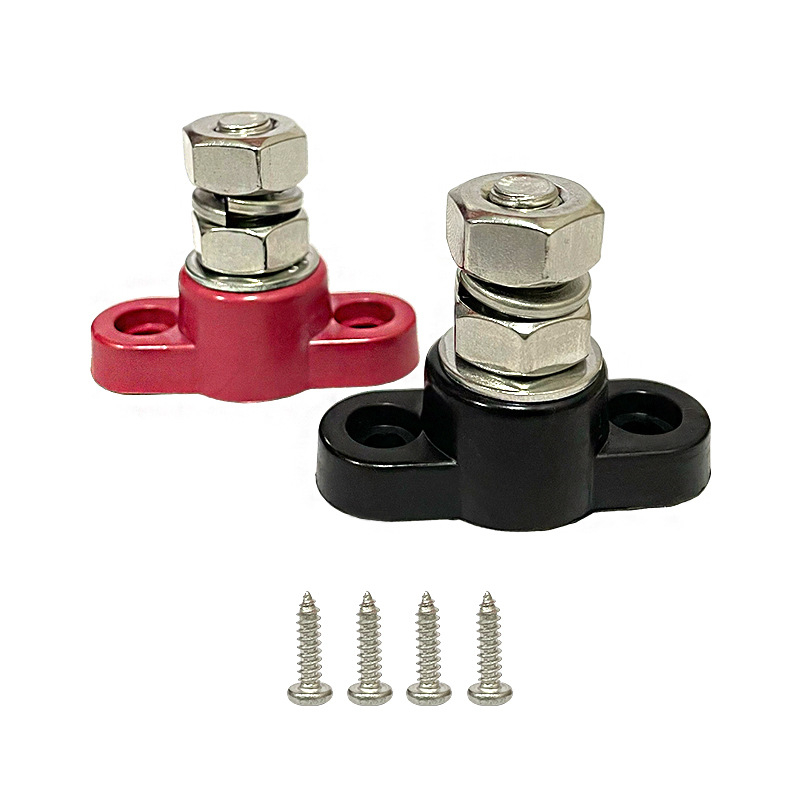 Ťažký terminálny stĺpik z nehrdzavejúcej ocele so samostatným závitovým stĺpikom pre DC 12–48V (model Imperial)