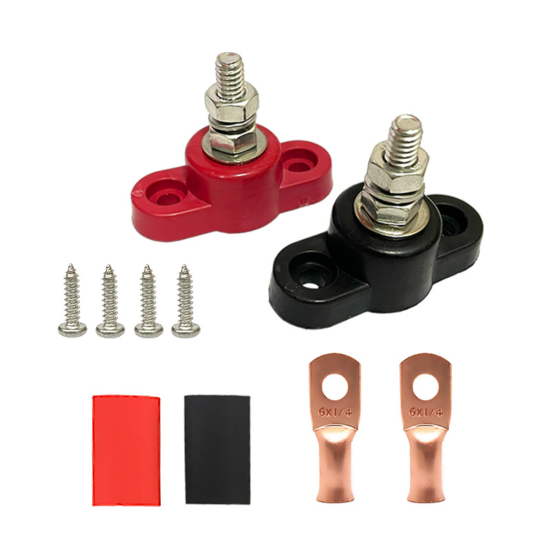 Ťažký terminálny stĺpik z nehrdzavejúcej ocele so samostatným závitovým stĺpikom pre DC 12–48V (model Imperial)