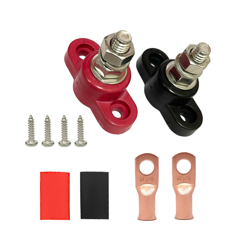 Ťažký terminálny stĺpik z nehrdzavejúcej ocele so samostatným závitovým stĺpikom pre DC 12–48V (model Imperial)