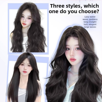 Parochňa: dlhé zvlnené vlasy, prirodzený vzhľad, teplovzdorné vlákno, šikmé ofiny, úplné prekrytie hlavy