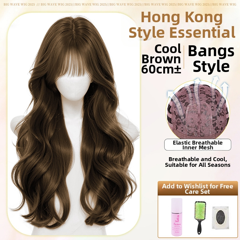 Parochňa: dlhé zvlnené vlasy, prirodzený vzhľad, teplovzdorné vlákno, šikmé ofiny, úplné prekrytie hlavy