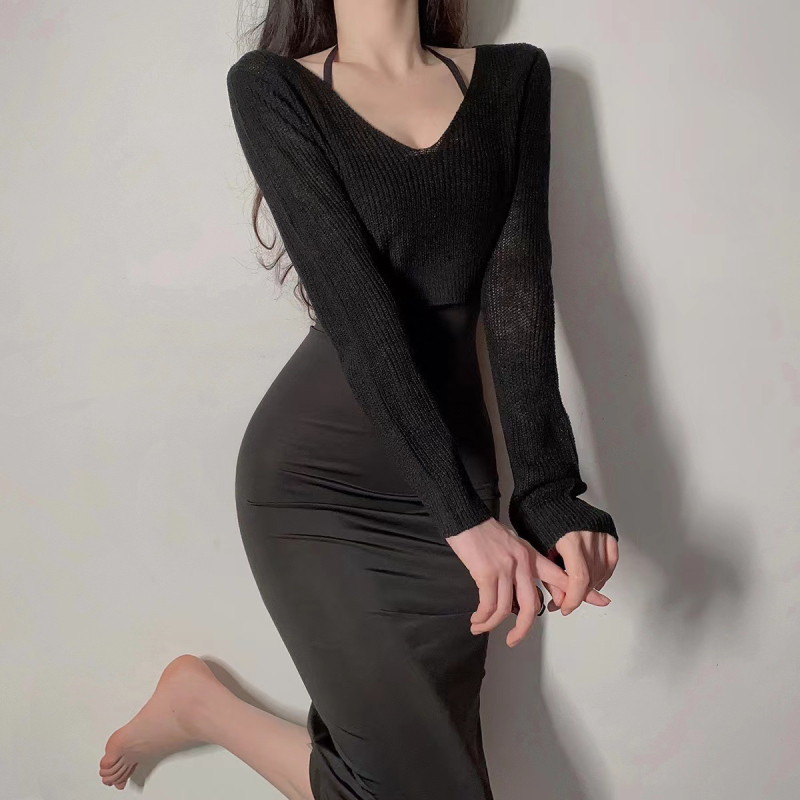 Polyesterové spodné šaty, priesvitné, priliehavé, dlhá silueta, 95–100% polyester