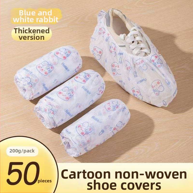 Jednorázové návleky na obuv z netkaného textilu pre dospelých – zosilnené, odolné voči prachu, s motívom zajačika