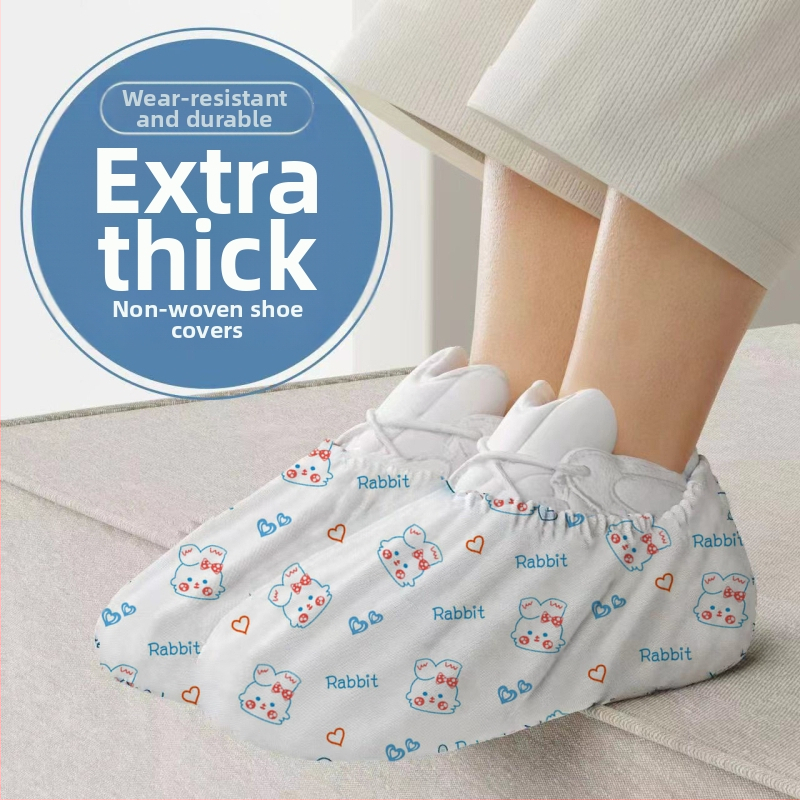 Jednorázové návleky na obuv z netkaného textilu pre dospelých – zosilnené, odolné voči prachu, s motívom zajačika