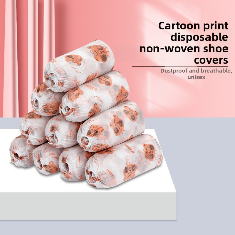 Jednorázové návleky na obuv z netkaného textilu pre dospelých – zosilnené, odolné voči prachu, s motívom zajačika