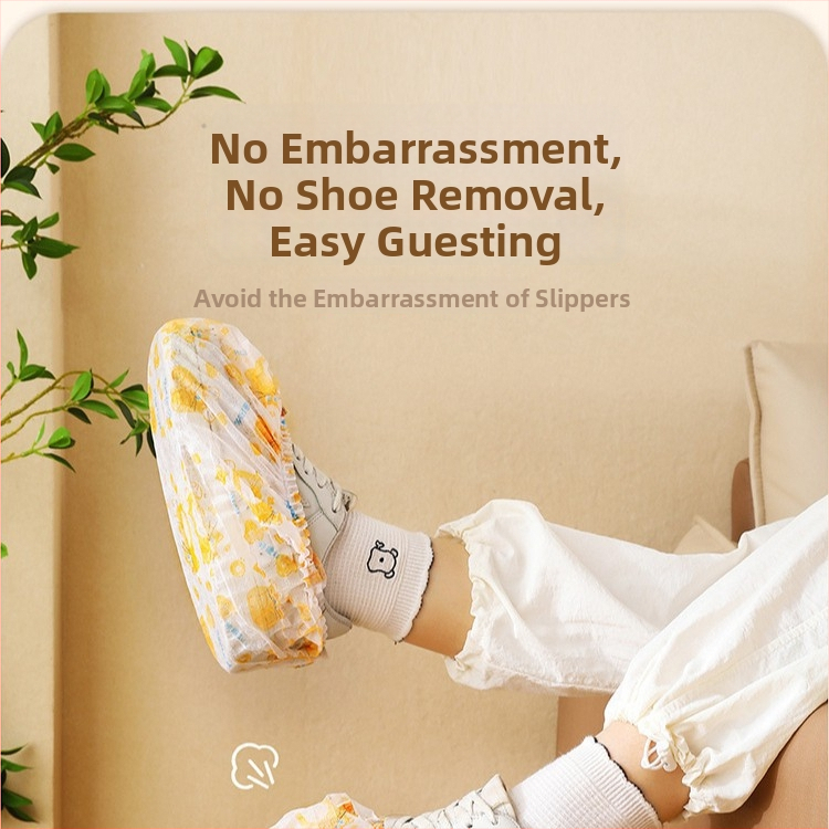 Vienreizējās lietošanas apavu pārsegi no neapstrādāta materiāla ar drukas rakstu, pastiprināti, iekšējai lietošanai, ar lāča rakstu