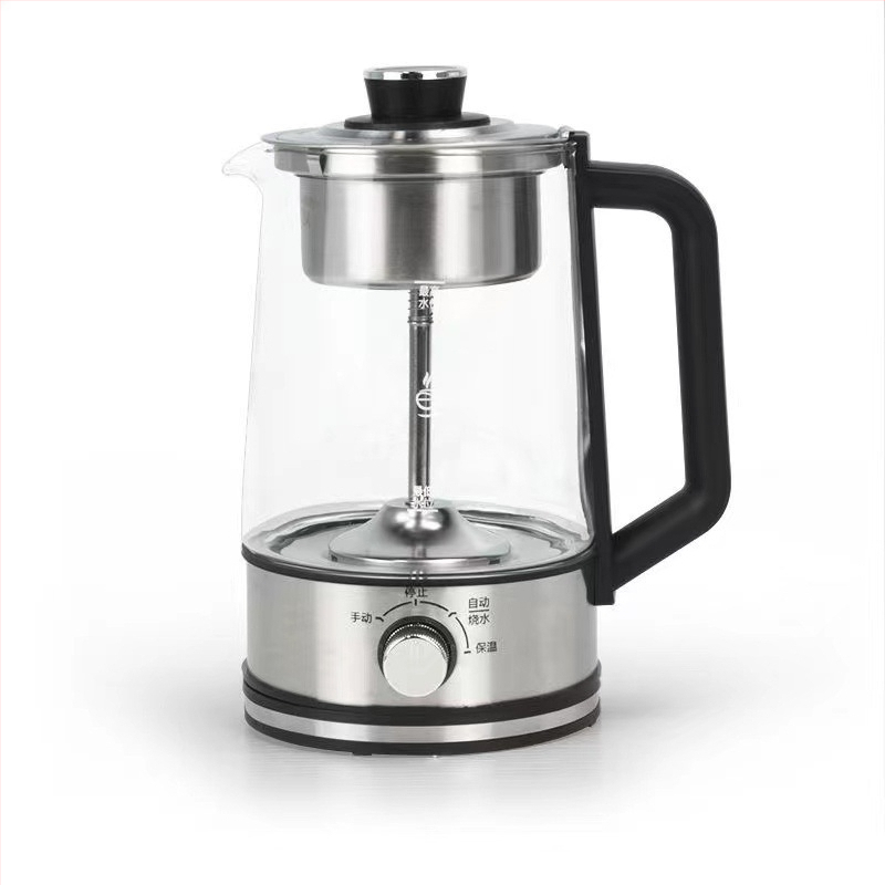 Automatická kanvica na čaj s borosilikátovým sklom, objem 1–1,5 L, 220 V, 500–1000 W, mechanické ovládanie