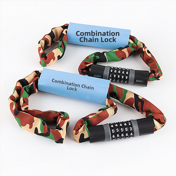 Zhiwei zámok s reťazovým zámkom na bicykel, elektrické vozidlo a motocykel — zliatinová oceľ, 500 g, Model Password Chain Lock