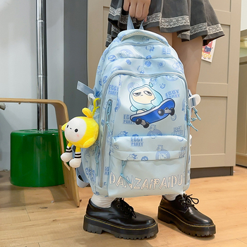 Little Elite iskolai hátizsák légpárnás vállpántokkal, 20–35L kapacitás, 10 hüvelykes laptophoz, Oxford anyag, Anime Cartoon minta