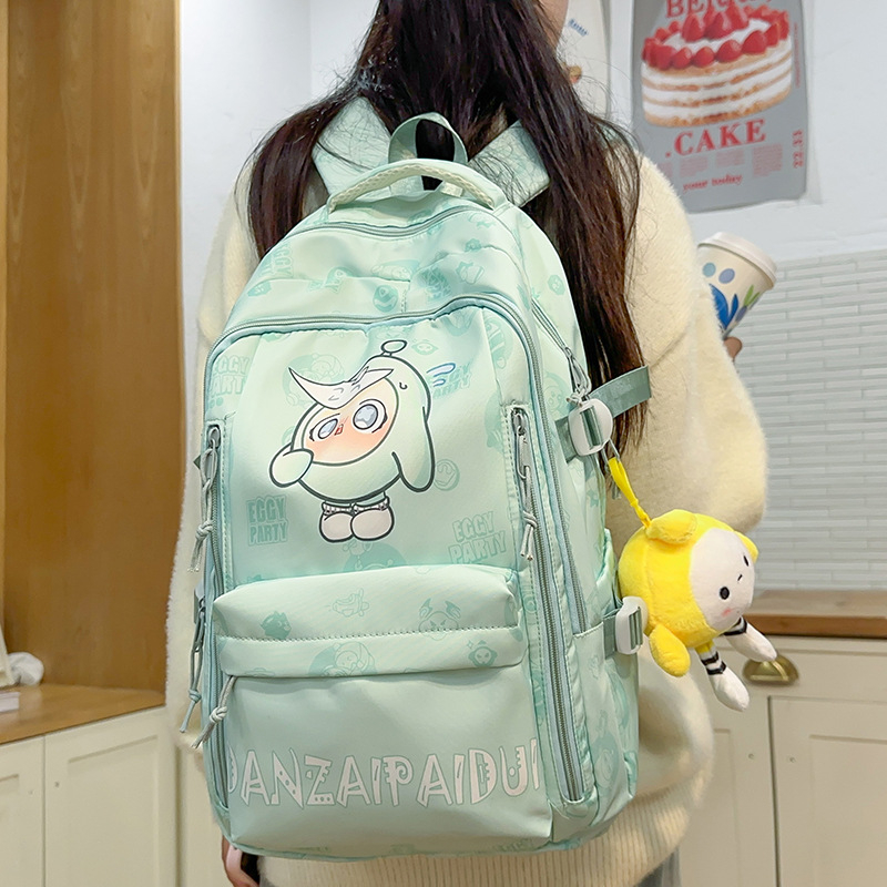 Little Elite iskolai hátizsák légpárnás vállpántokkal, 20–35L kapacitás, 10 hüvelykes laptophoz, Oxford anyag, Anime Cartoon minta