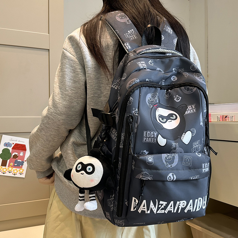 Little Elite iskolai hátizsák légpárnás vállpántokkal, 20–35L kapacitás, 10 hüvelykes laptophoz, Oxford anyag, Anime Cartoon minta