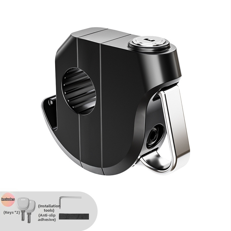 Zámok prilby pre elektrický motocykel — hliníková zliatina, model Dragon Head Handlebar Helmet Lock, vhodný pre 24 mm trubku, hmotnosť 246 g, značka Nanke