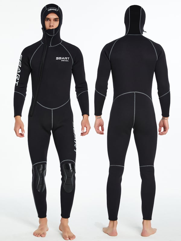 7 mm neoprenový potápačský oblek s flísovou podšívkou, vodeodolný a teplý, predný zips, unisex