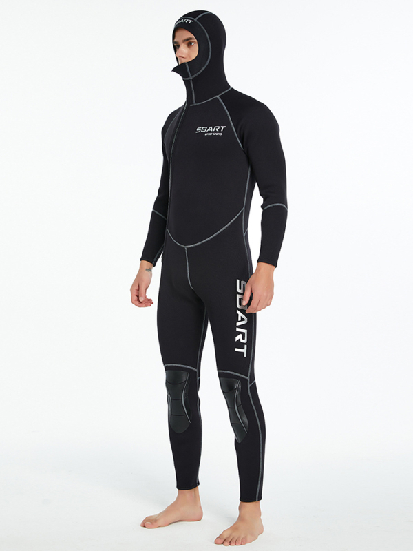 7 mm neoprenový potápačský oblek s flísovou podšívkou, vodeodolný a teplý, predný zips, unisex