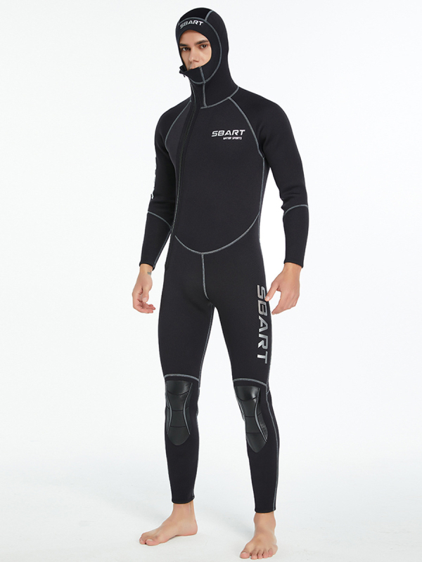 7 mm neoprenový potápačský oblek s flísovou podšívkou, vodeodolný a teplý, predný zips, unisex