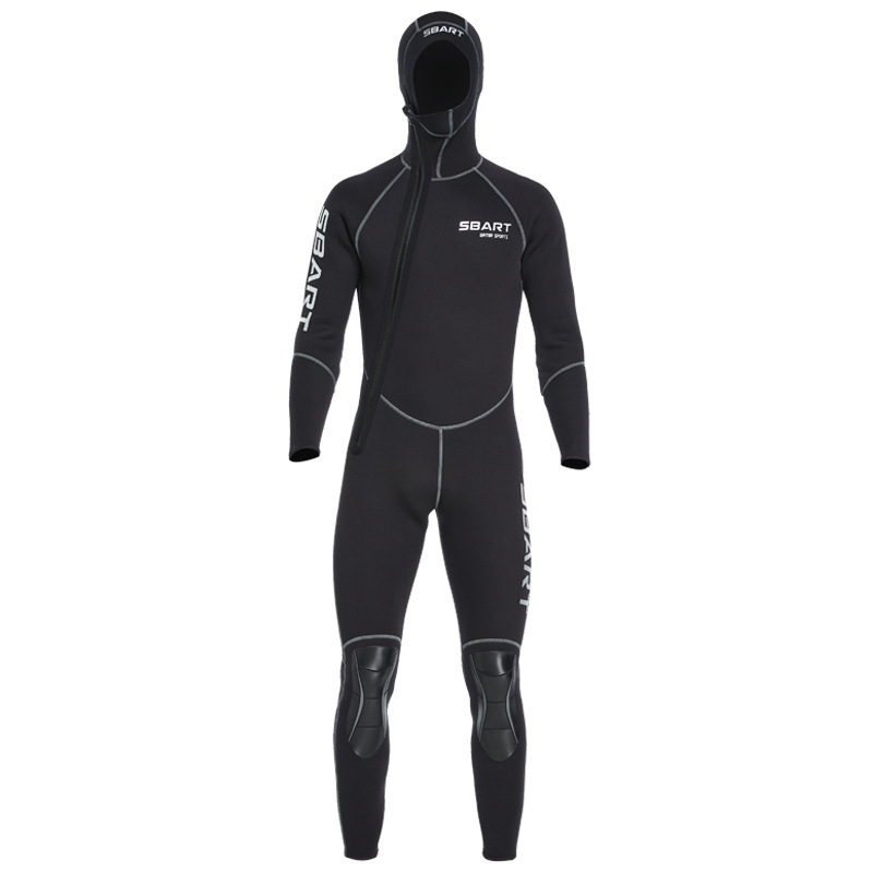 7 mm neoprenový potápačský oblek s flísovou podšívkou, vodeodolný a teplý, predný zips, unisex
