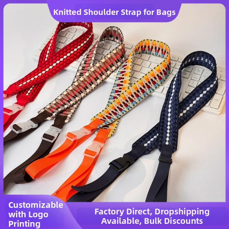 Popruh na tašku/ramenný popruh — polyesterové vlákno, geometrický vzor, mestská jednoduchosť, jar 2025