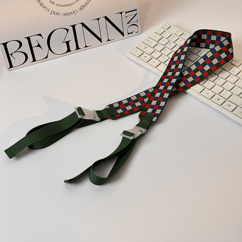 Popruh na tašku/ramenný popruh — polyesterové vlákno, geometrický vzor, mestská jednoduchosť, jar 2025