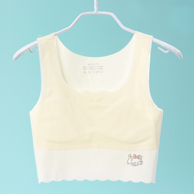 Detské spodné prádlo v štýle vesty z modalnej tkaniny, etapa 1 (9–13 rokov), ultratenký tvarovaný košíček