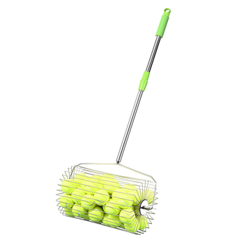 Събирач за тенис топки от неръждаема стомана, телескопичен, автоматичен, с ръчно задвижване, голям капацитет