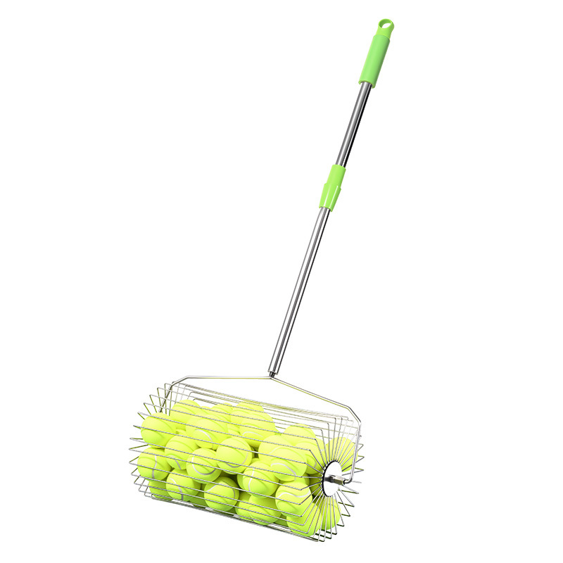 Събирач за тенис топки от неръждаема стомана, телескопичен, автоматичен, с ръчно задвижване, голям капацитет